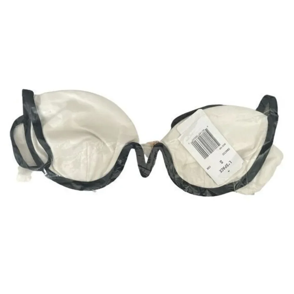 L Space Nico Bikini Underwire Top Cream Black Estella Bottom 2‎ Piece Small